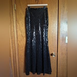 Floor Length Black Sequence Skirt size Large